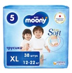 Трусики детские, Moony (Муни) 12-22 кг р. XL (5) 38 шт универсальные