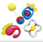 Погремушка, р. 216х16 см 4 шт арт. К225D315 Маракасик + рыбка + цветочек 2 шт.