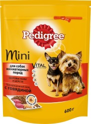 Корм для собак, Pedigree (Педигри) 600 г Витал мини для миниатюрных собак с говядиной мягк. упак.