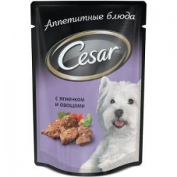 Корм для собак, Cesar (Цезарь) 100 г ягненок с овощами мягк. упак.