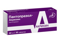 Пантопразол-Акрихин, таблетки покрытые кишечнорастворимой пленочной оболочкой 40 мг 30 шт