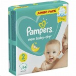 Подгузники, Pampers (Памперс) 4-8 кг 94 шт Нью беби драй мини