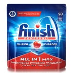 Средство для посудомоечных машин, Finish (Финиш) 50 шт Олл ин уан моющее в таблетках бесфосфатное