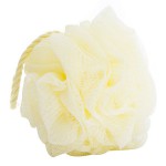 Мочалка, QVS (КВС) арт. 10-2025 мягкая с шнуром круглая кремовая